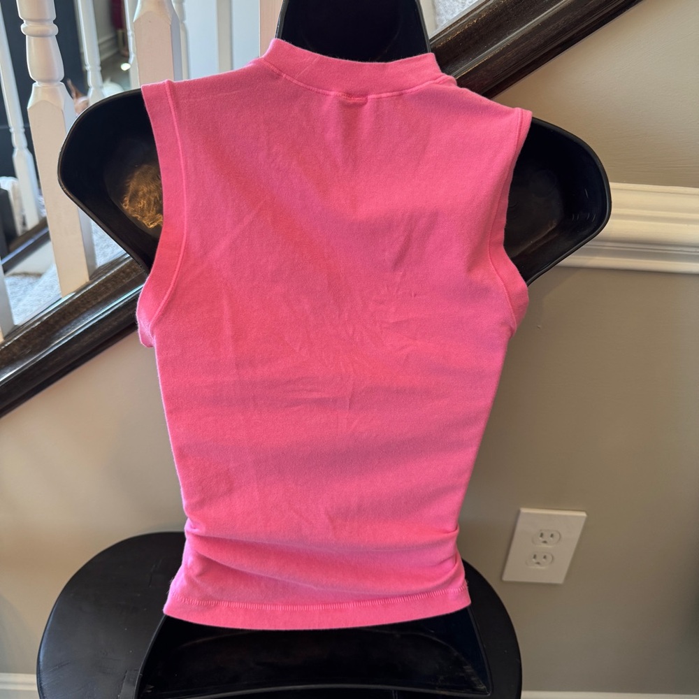 Skims mock neck tank bubblegum pink size L - Picture 2 of 9